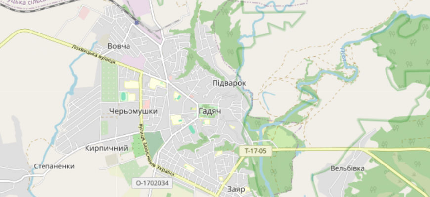 Мапа міста Гадяч