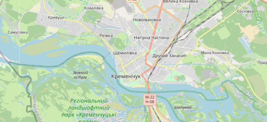 Мапа міста Кременчук