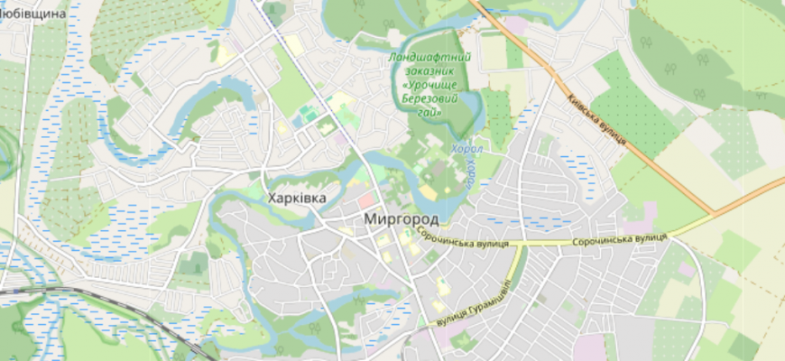 Мапа міста Миргород