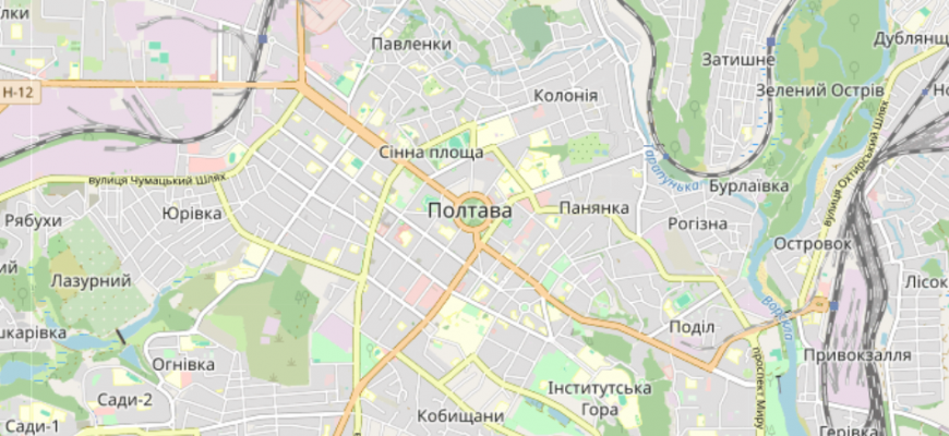 Мапа міста Полтава